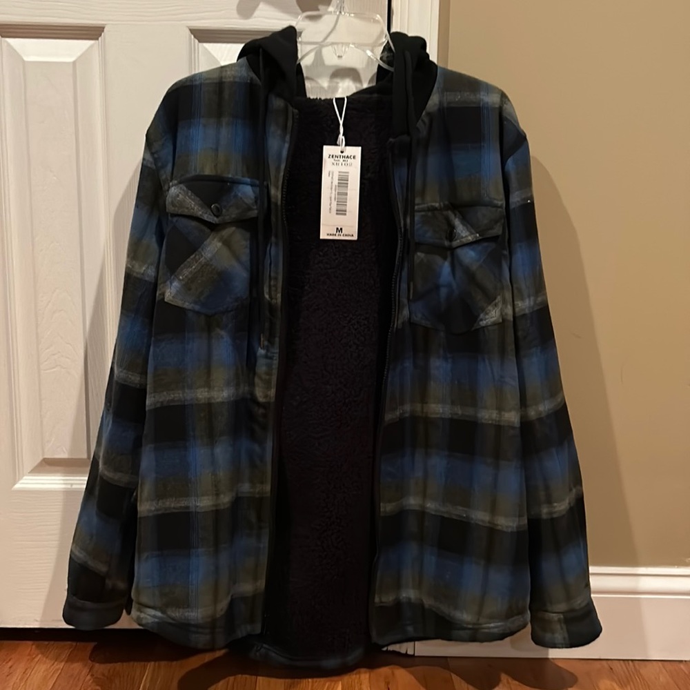 Brand New Plaid Hooded Jacket